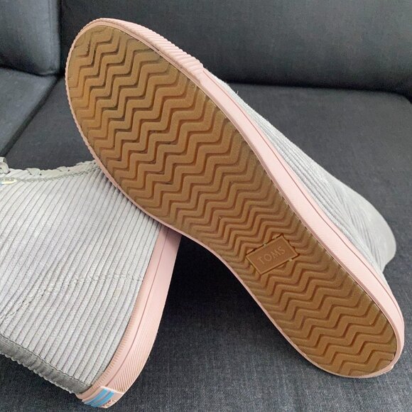 TOM'S Women’s High Sneakers Corduroy Gray Colour Size 9 Excellent Condition - Picture 5 of 6